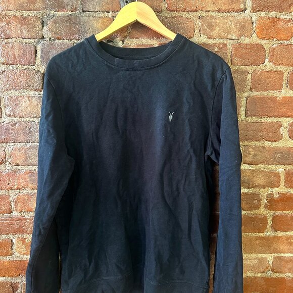 All Saints Raven Crew Pullover Sweatshirt - Picture 1 of 4